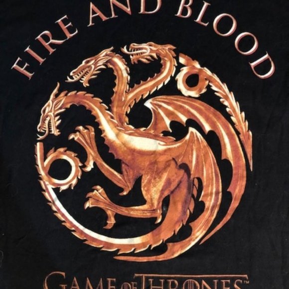 Fire and Blood Game of Thrones Big Logo T-shirt - Picture 2 of 5